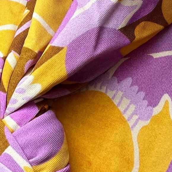 1Fox Stone Swim LeLe Bikini Top, Bandeau, Retro Bloom, Pink/Orange, size Medium - Picture 12 of 15